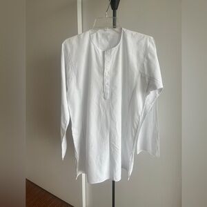 Tandon's Brand White Quality 100% Cotton Lucknow Bengali Hand Embroidery Kurta S